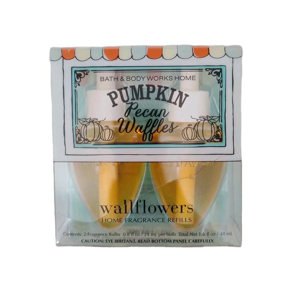 Bath & Body Works Pumpkin Pecan Waffles Scent Refill Bulbs Wallflowers 2 Pk NEW